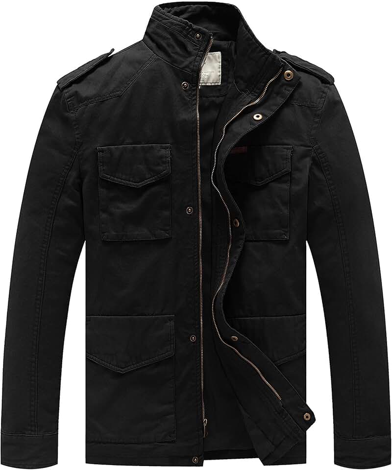 Men's Lightweight Military Style Twill Cotton Windbreaker