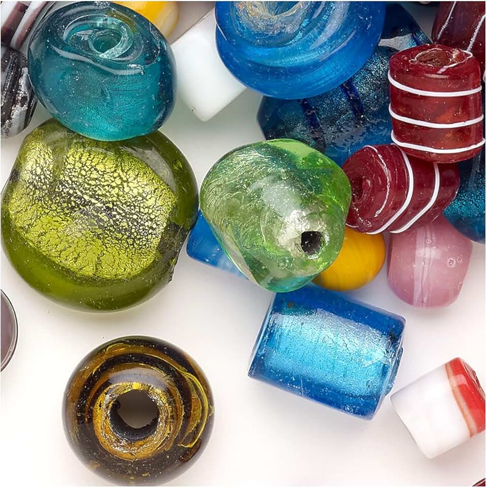 Half Pound of Large Bohemian Glass Beads for Jewelry and Crafts