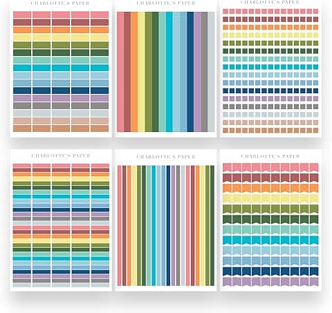 6-Page Multicolor Planner Sticker Kit with Removable Transparent Stickers