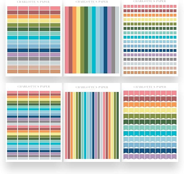 6-Page Multicolor Planner Sticker Kit with Removable Transparent Stickers