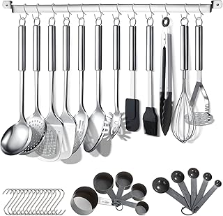 38-Piece Stainless Steel Kitchen Utensil Set with Holder
