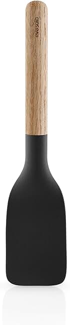 Black heat-resistant serving spatula for nonstick cookware