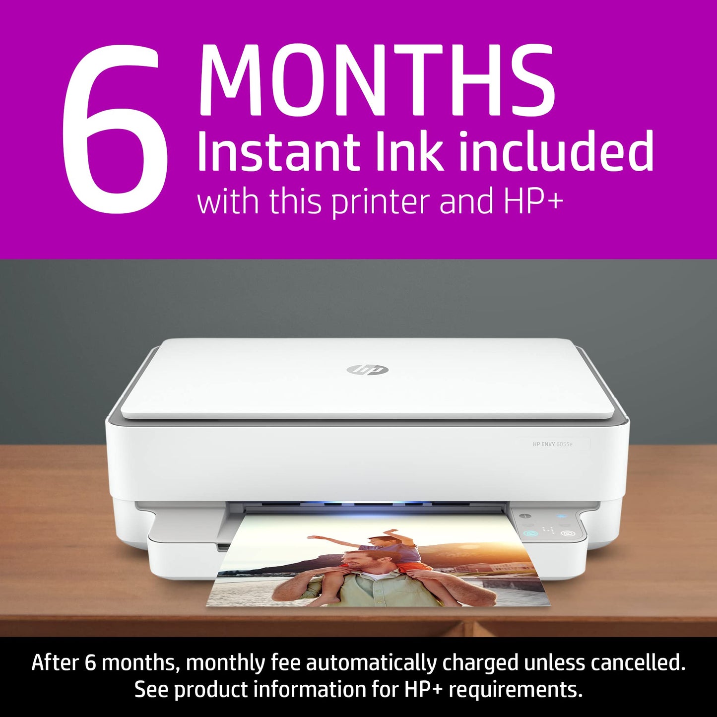 ENVY 6055e All-in-One Wireless Color Printer, with bonus 6 months free Instant Ink with + (223N1A)