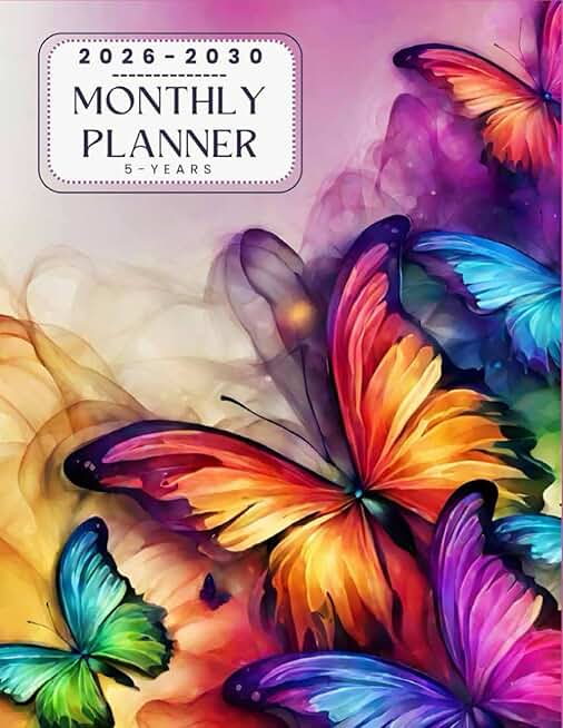 Five-Year Monthly Planner 2026–2030 with Holidays and Quotes