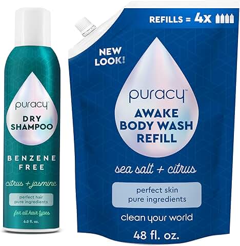 Natural Body Wash and Dry Shampoo Set