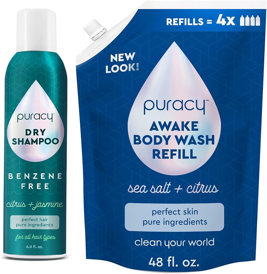 Natural Body Wash and Dry Shampoo Set
