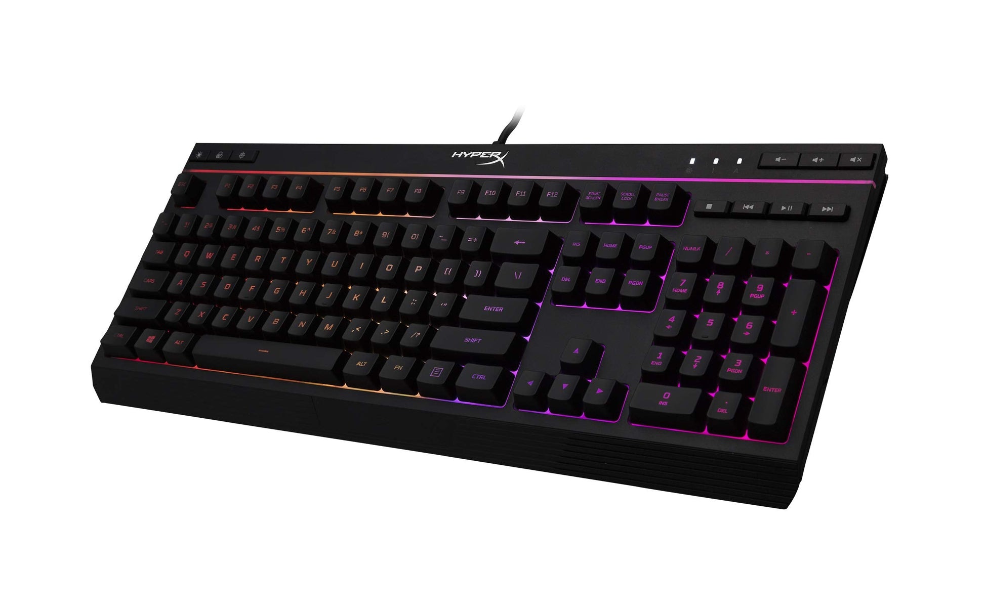 Alloy Core RGB - Membrane Gaming Keyboard, Comfortable Quiet Silent Keys with RGB LED Lighting Effects, Spill Resistant, Dedicated Media Keys, Compatible with Windows 10/8.1/8/7 - Black