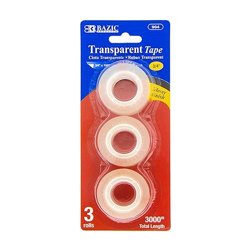 Clear 3/4-inch Tape, 1000 inches, 3 Pack