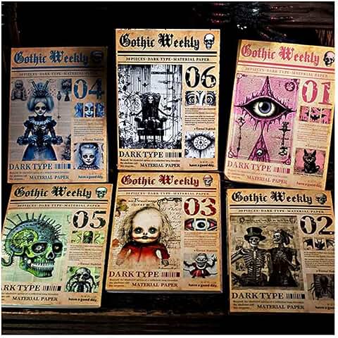 180 Ghost-Themed Gothic Scrapbook Papers for Journaling and Collage