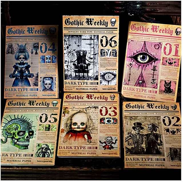 180 Ghost-Themed Gothic Scrapbook Papers for Journaling and Collage