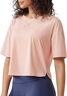 Loose Fit Short Sleeve Cotton Crop Top for Women