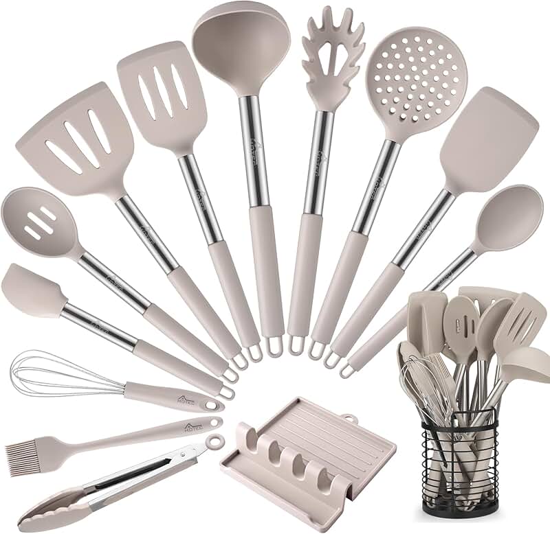 4-Piece Wooden Cooking Utensil Set with Bamboo Cutting Board