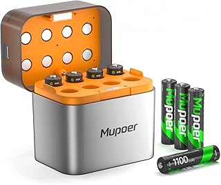 Rechargeable AAA Batteries with Storage Box