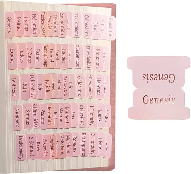Pink Laminated Bible Tabs for Women and Girls