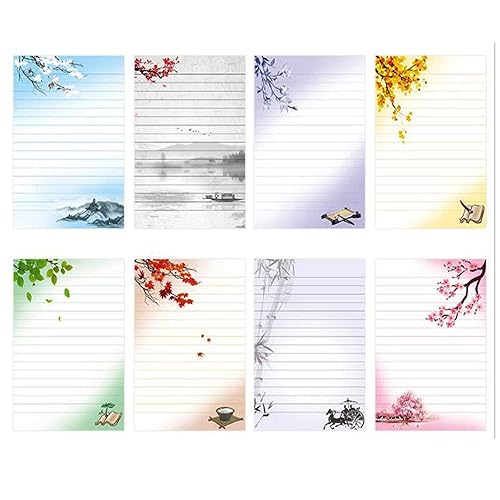 Vintage 40 Lined Writing Stationery Letter Set with 8 Styles