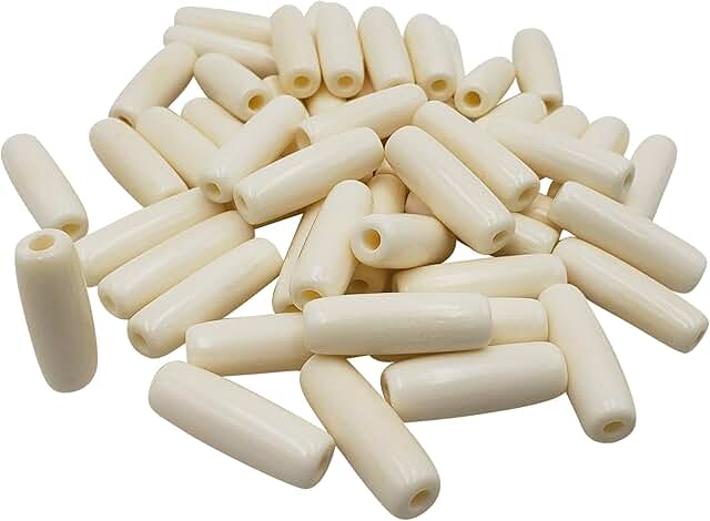 White 1-inch Native American Beads, 25 pcs