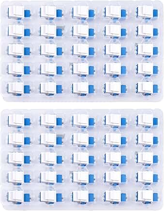 50 Pack LC/UPC Fiber Optic Coupler Keystone Jack