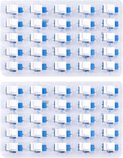 50 Pack LC/UPC Fiber Optic Coupler Keystone Jack