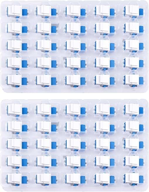 50 Pack LC/UPC Fiber Optic Coupler Keystone Jack