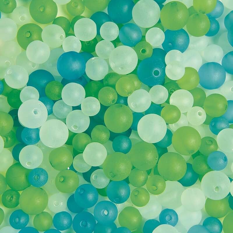 Round sea glass-look bead collection