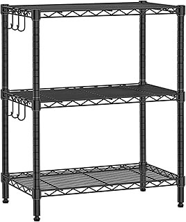 3-Tier Metal Storage Shelf for Kitchen, Office, Garage