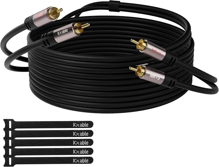 125FT Stereo RCA Audio Cable with Oxygen-Free Copper
