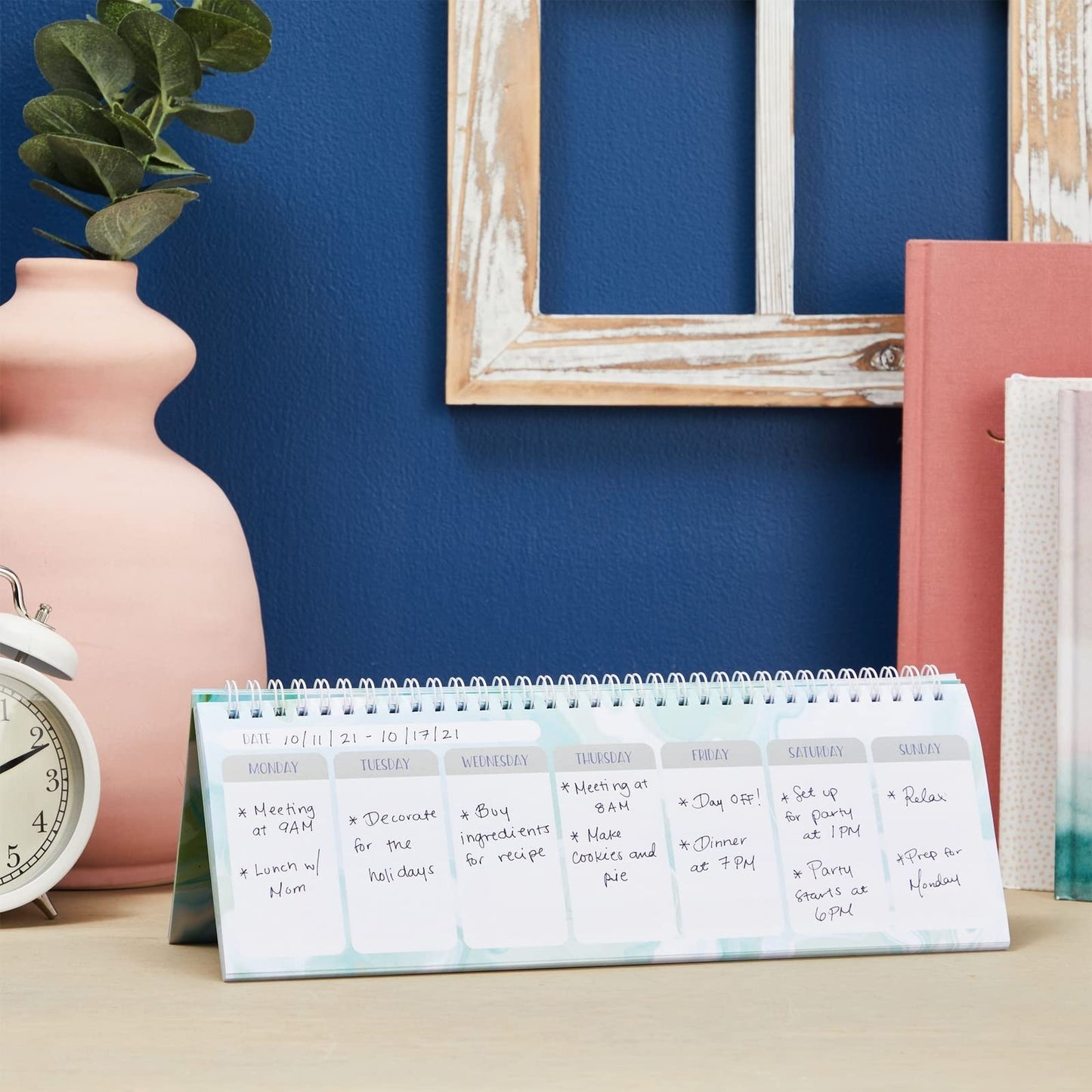 Green Spiral Weekly Planner with 52 Sheets