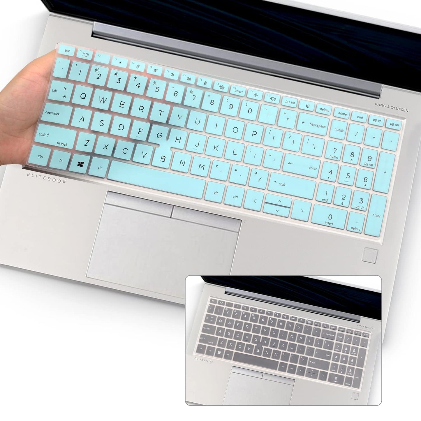 Two 15.6-inch keyboard covers for laptops with number keys