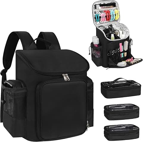Large Capacity Hair Stylist Travel Bag with Adjustable Dividers