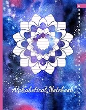 Alphabetical Lined Notebook with Tabs and Watercolor Design