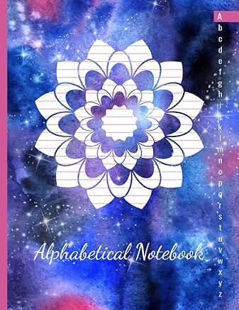 Alphabetical Lined Notebook with Tabs and Watercolor Design