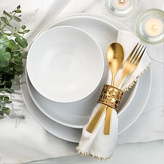 White 12-Piece Porcelain Dinnerware Set for Four