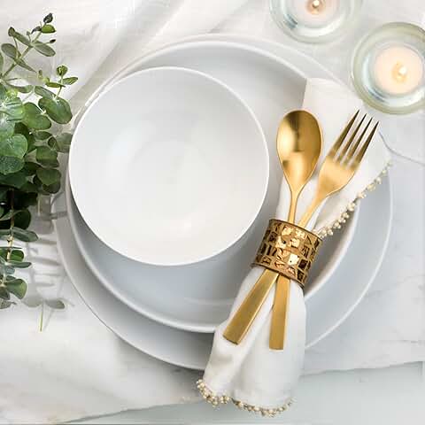 White 12-Piece Porcelain Dinnerware Set for Four