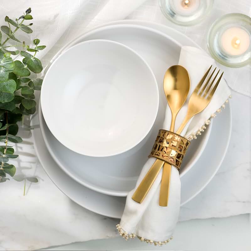 White 12-Piece Porcelain Dinnerware Set for Four
