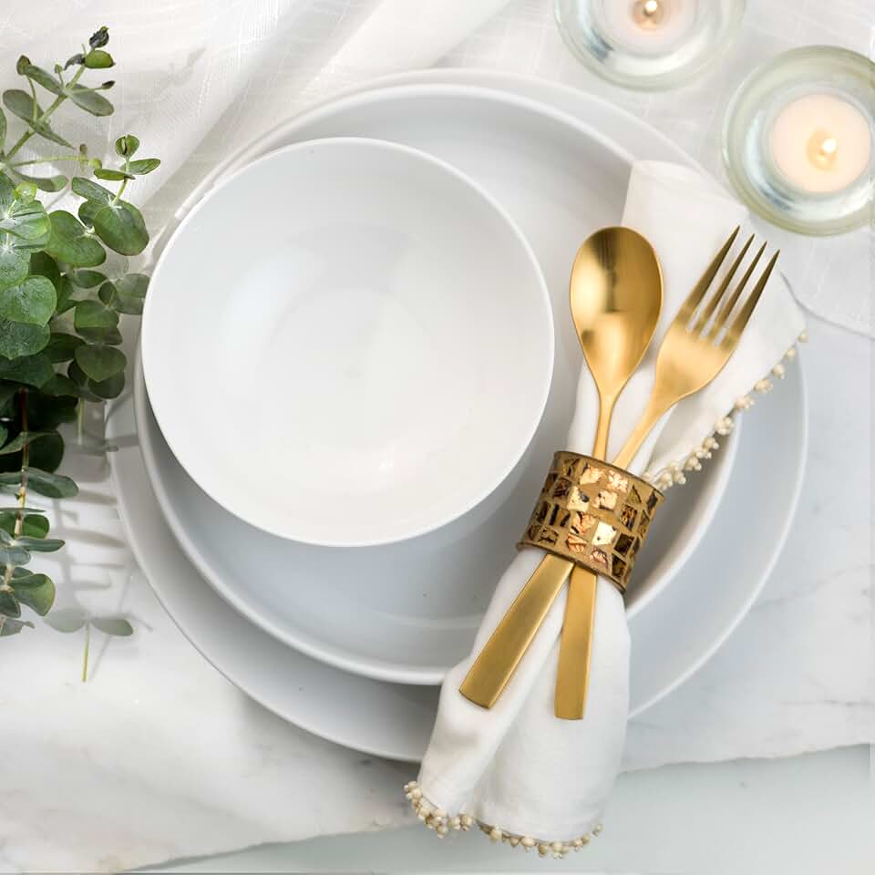 White 12-Piece Porcelain Dinnerware Set for Four