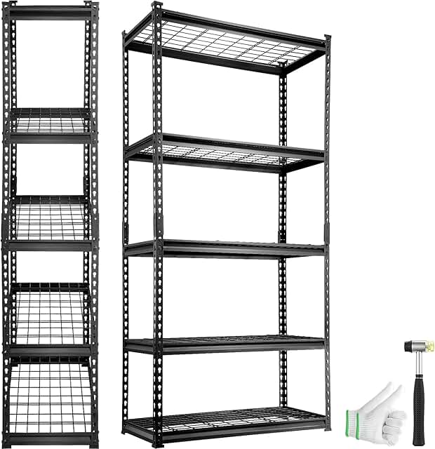 5-Tier Adjustable Heavy Duty Metal Shelving Unit