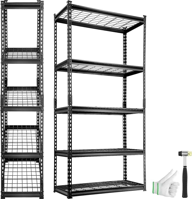 5-Tier Adjustable Heavy Duty Metal Shelving Unit