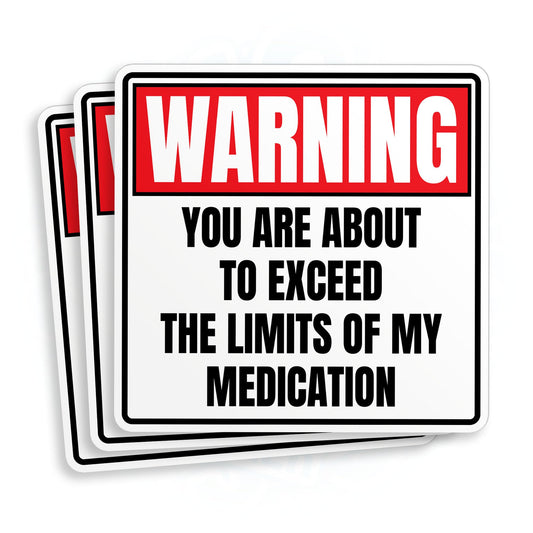 Funny Warning Sign Sticker for Hard Hat and Water Bottle