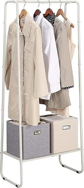 Freestanding Clothes Garment Rack in Off-White