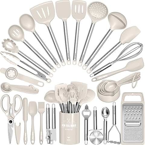 34-Piece Silicone Kitchen Utensils Set