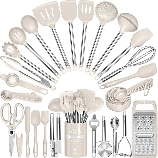 34-Piece Silicone Kitchen Utensils Set