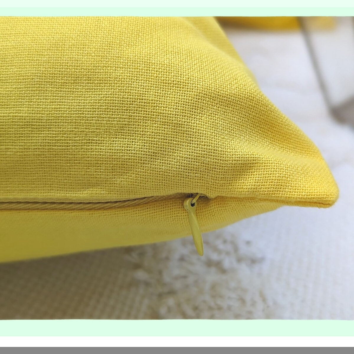 Yellow Cotton Throw Pillow Cover Set - 18"x18" Decorative Cushion Case Pack of 2 - Solid Color Sofa Pillow Protector - Home Decor Accent Pieces