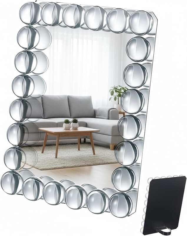 Bubble Crystal Framed Vanity Mirror for Desk or Room