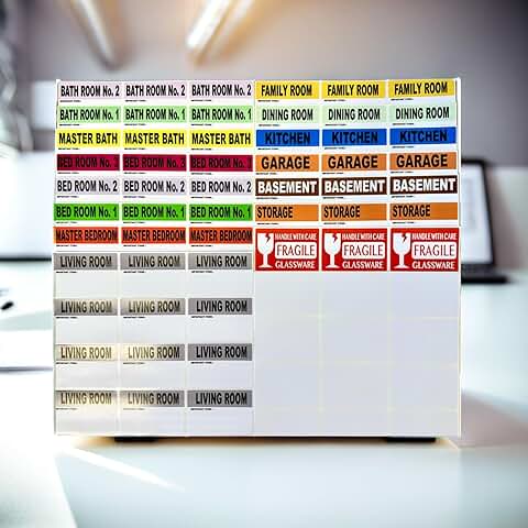 Large Moving Box Labels with Fragile Stickers, 2x3 inches