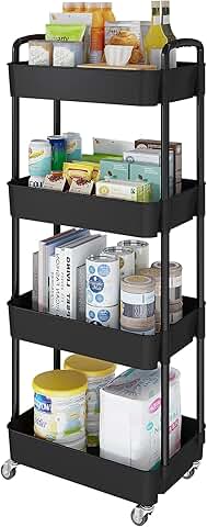 4-Tier Mobile Storage Cart with Wheels