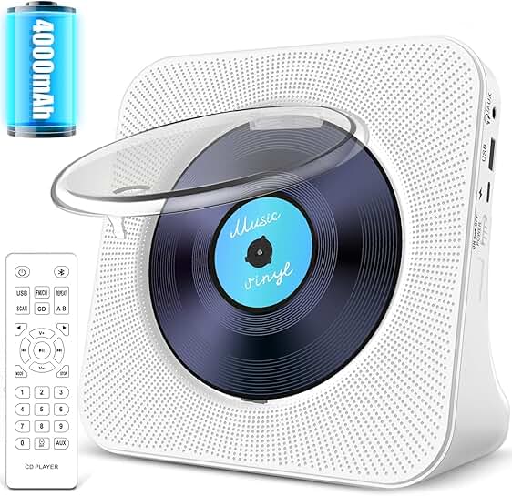 Portable CD Player with Bluetooth and HiFi Speaker