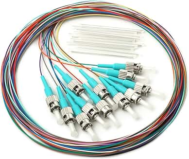 12 Strand OM3 50/125 Fiber Optic Pigtail with Protective Sleeves