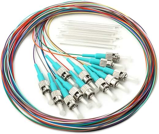 12 Strand OM3 50/125 Fiber Optic Pigtail with Protective Sleeves