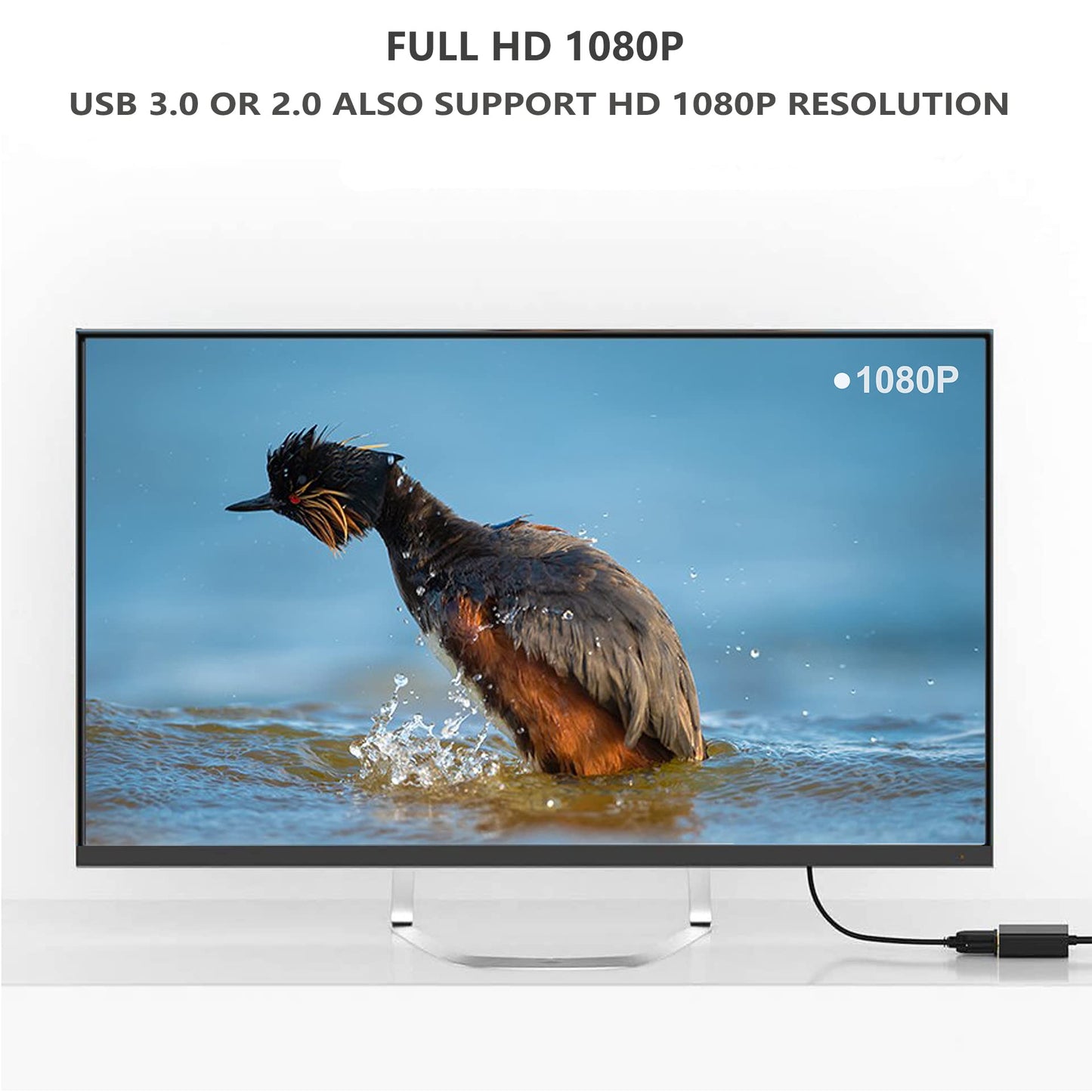 USB to HDMI Adapter for Monitor Windows 11 / 10 / 8, HDMI USB Converter for Laptop Mac MacBook pro, USB 3.0 USB 2.0 HDMI Cable Multiple Monitors for Desktop PC TV