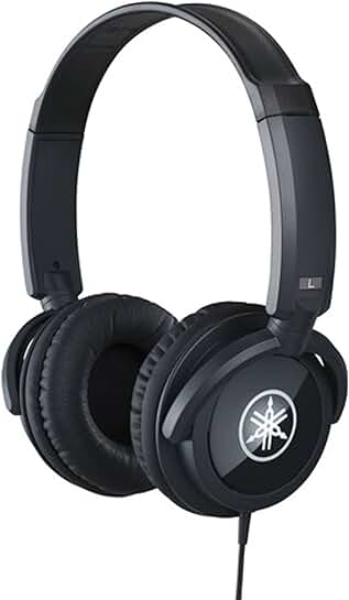 Over Ear Wired Headphones with Deep Bass in Black